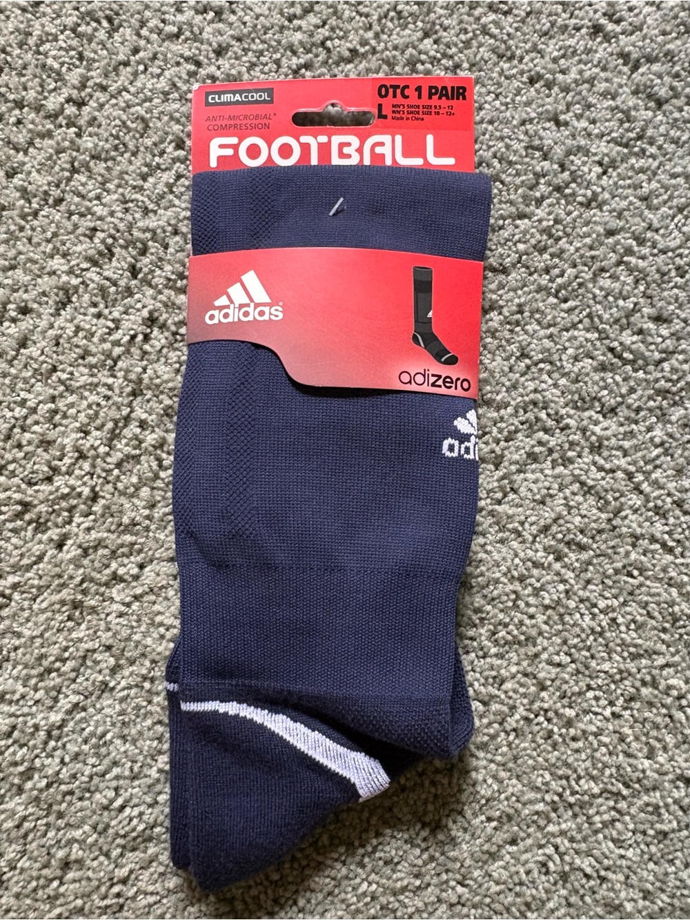 Adidas Adizero Climacool Football Socks Blue Size L NWT Compression Cooling